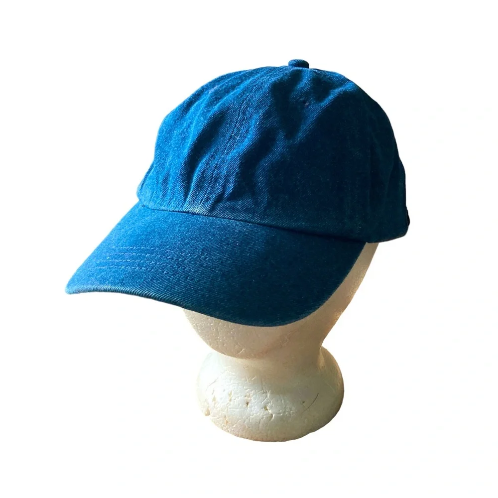 Target Denim Ball Cap Blue Jean Brim Hat Adjustable Strap Chambray Blue Onesize